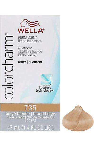 Wella Color Charm Permanent Liquid Hair Toner - T35 Beige Blonde - Deluxe Beauty Supply