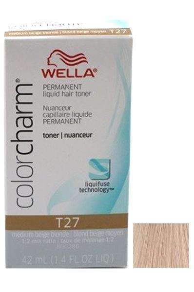 Wella Color Charm Permanent Liquid Hair Toner - T27 Medium Beige Blone - Deluxe Beauty Supply