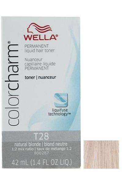 Wella Color Charm Permanent Liquid Hair Toner - T28 Natural Blonde - Deluxe Beauty Supply