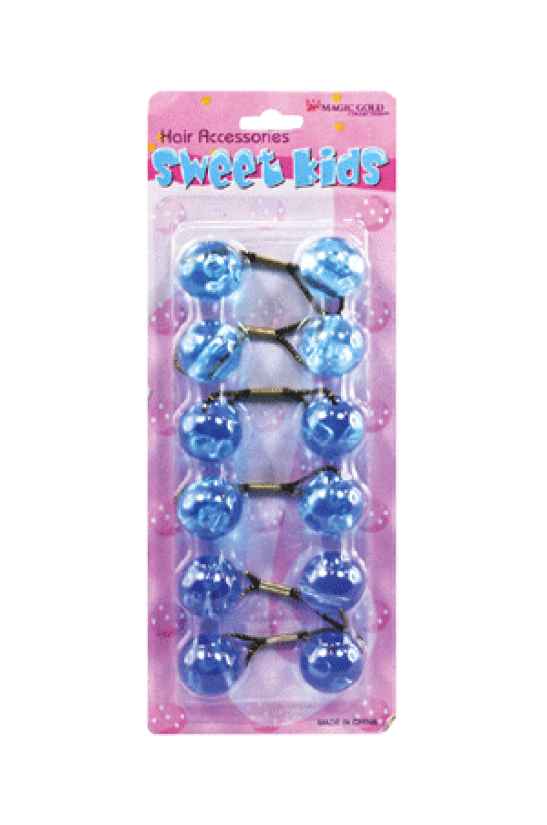 Magic Gold Hair Baubles - Round #XL14 Crystal Blue Mix - Deluxe Beauty Supply