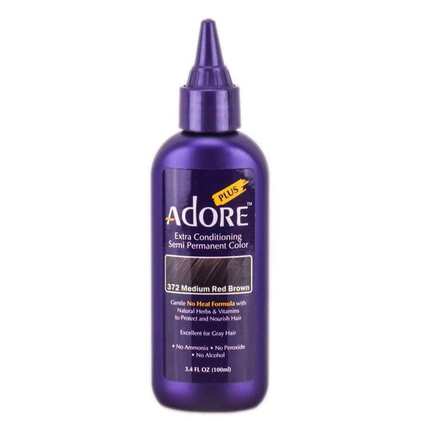 Adore Plus Hair Color For Gray Hair - 372 Medium Red Brown - Deluxe Beauty Supply