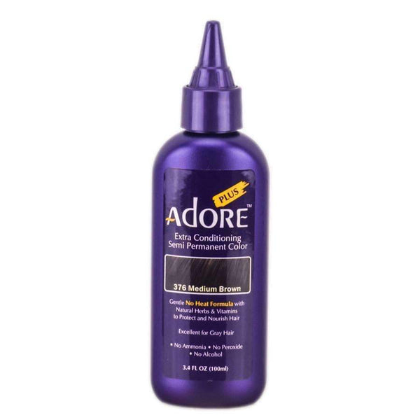 Adore Plus Hair Color For Gray Hair - 376 Medium Brown - Deluxe Beauty Supply