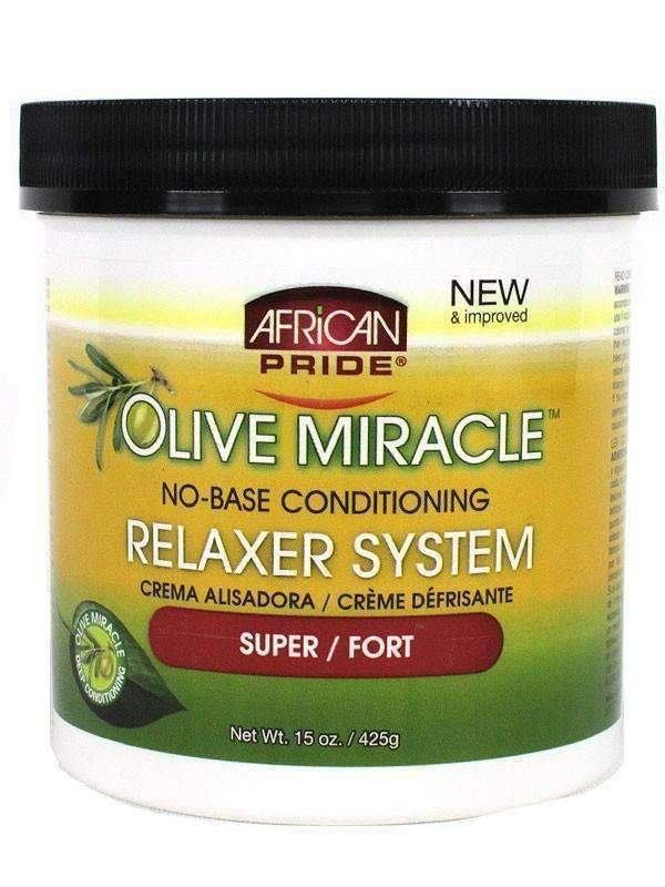 African Pride Olive Miracle No-Base Conditioning Relaxer System Super 15oz - Deluxe Beauty Supply