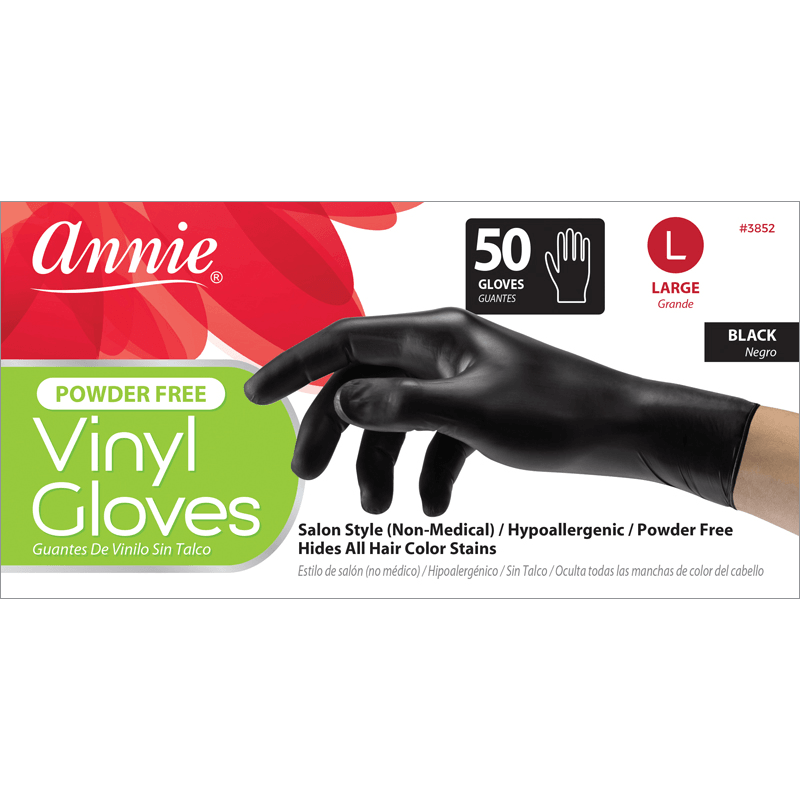 Annie Powder Free Vinyl Gloves 50/box Large #3852