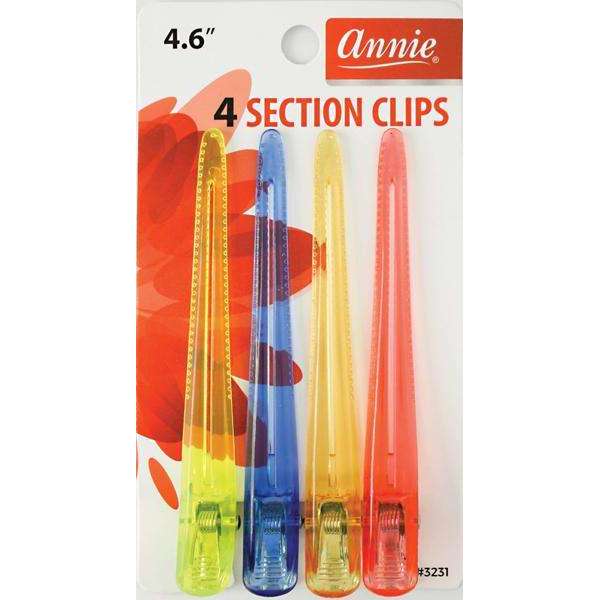 Annie 4.6" Clear Section Clips #3231