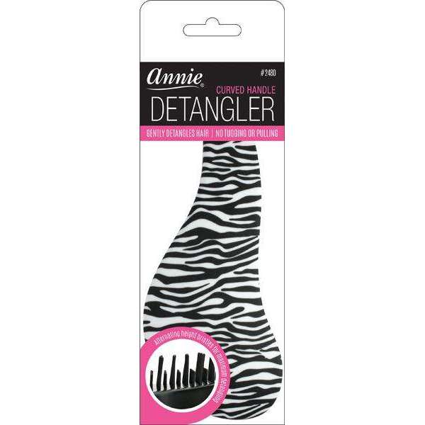 Annie Curved Handle Detangler Zebra #2480
