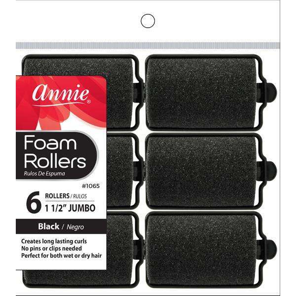 Annie Foam Rollers 1 1/2" Jumbo Black #1065