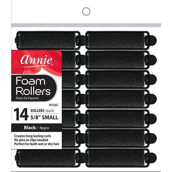 Annie Foam Rollers 5/8" Small Black #1061