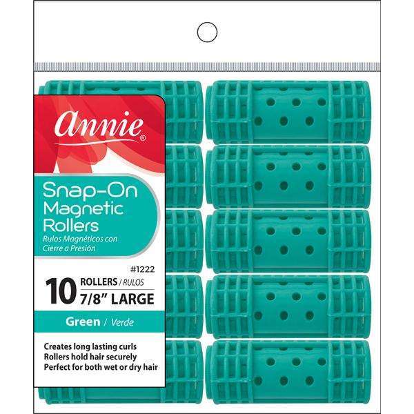 Annie Snap On Magnetic Rollers 7/8" Large Green #1222