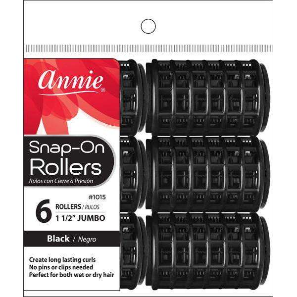 Annie Snap-On Rollers 1 1/2" Jumbo Black #1015