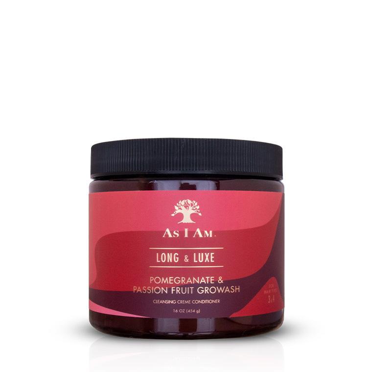 As I Am Long & Luxe Pomegranate & Passion GroWash Cleansing Creme Conditioner - Deluxe Beauty Supply