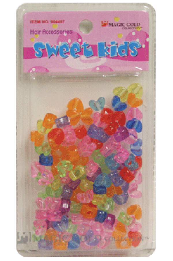 Sweet Kids Hair Beads - Crystal Heart Mix #1991 - Deluxe Beauty Supply