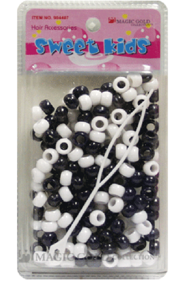 Sweet Kids Hair Beads - Black & White #1608 - Deluxe Beauty Supply