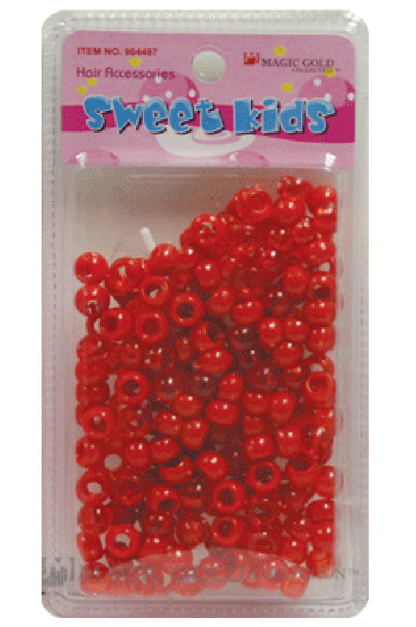 Sweet Kids Hair Beads - Red Crystal Mix #1982 - Deluxe Beauty Supply