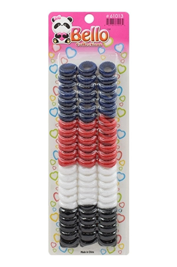 Bello O-Ring Small Ponytailers - Black, White, Red & Blue #61013