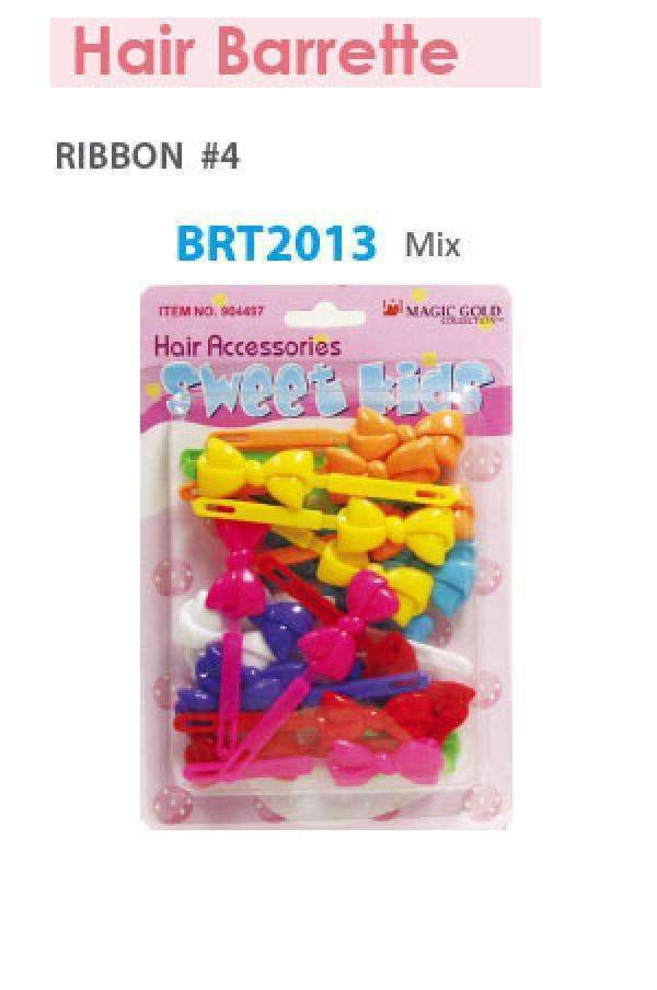 Magic Gold Hair Barrettes - Ribbon 4 Assorted #BRT2013 - Deluxe Beauty Supply