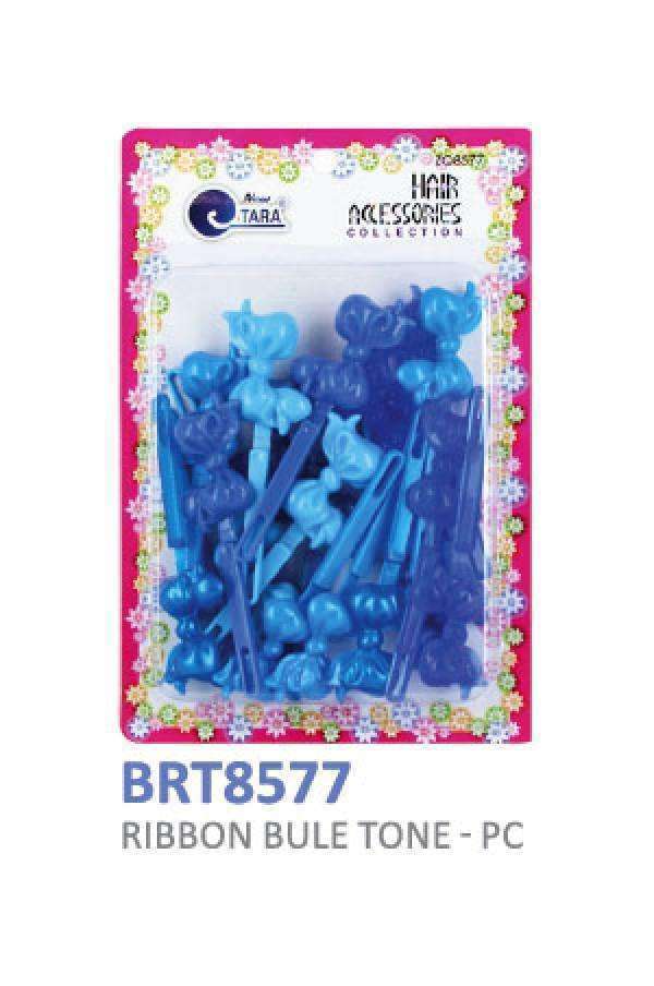 Tara Hair Barrettes - #BRT8577 Ribbon Blue Tone - Deluxe Beauty Supply