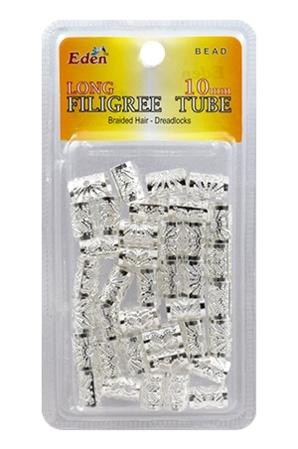 Eden Silver Filigree Tubes - Long 10mm #53811