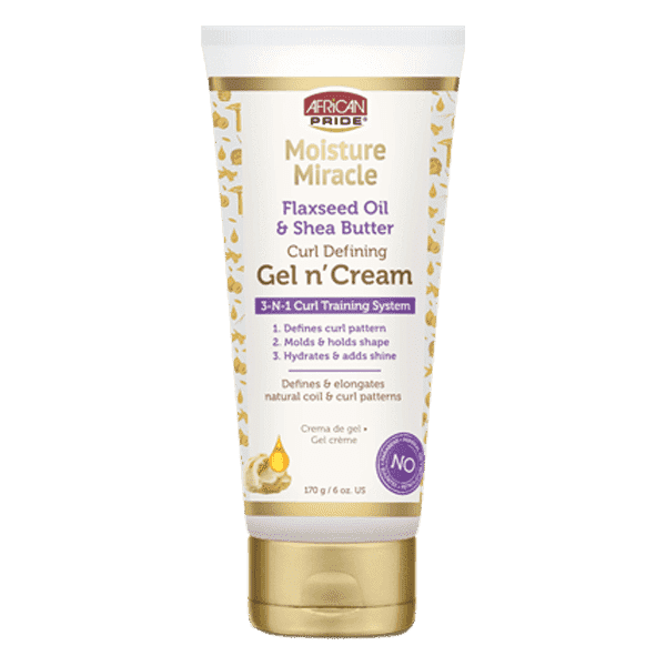African Pride Moisture Miracle Flaxseed Oil & Shea Butter Gel N’ Cream - Deluxe Beauty Supply