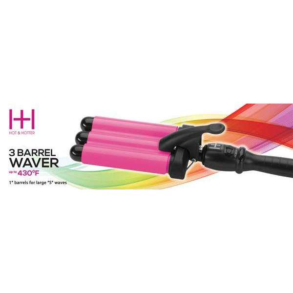Hot & Hotter 3 Barrel Wave Iron 1" Hot Pink #5987