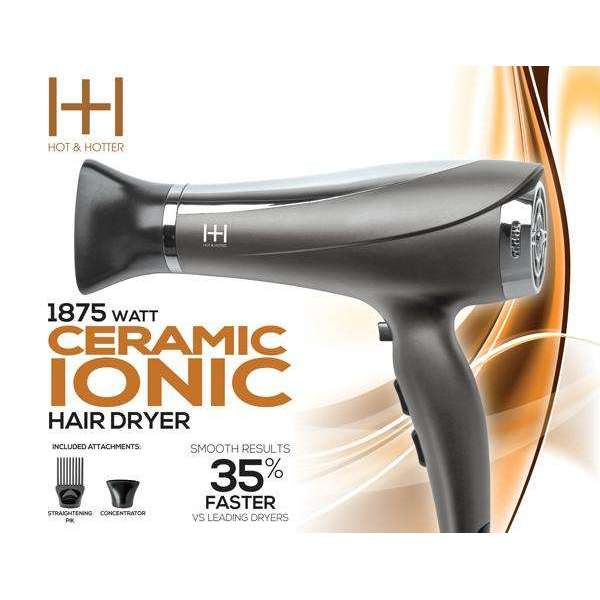 Hot & Hotter Ceramic Ionic 1875 Hair Dryer #5903