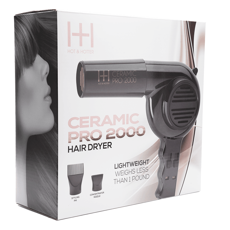 Hot & Hotter Ceramic Pro-2000 Dryer Black #5855