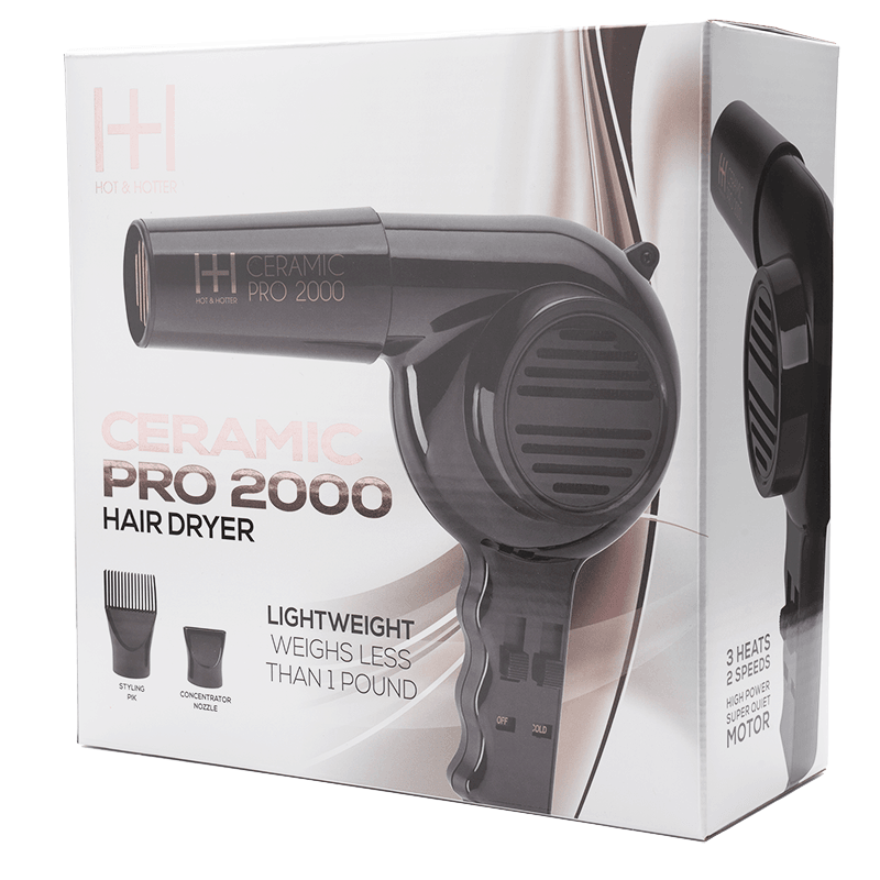 Hot & Hotter Ceramic Pro-2000 Dryer Black #5855