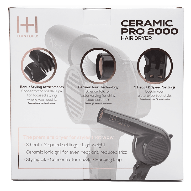 Hot & Hotter Ceramic Pro-2000 Dryer Black #5855