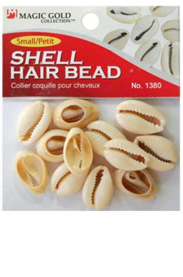 144 Magic Gold Shell Hair Beads - Small Ivory #1380 - Deluxe Beauty Supply