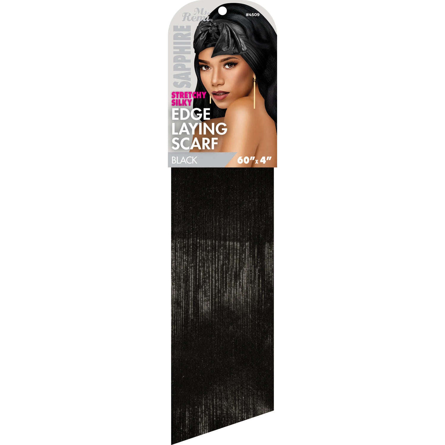 Ms. Remi Sapphire Stretchy Edge Laying Scarf Black #4509