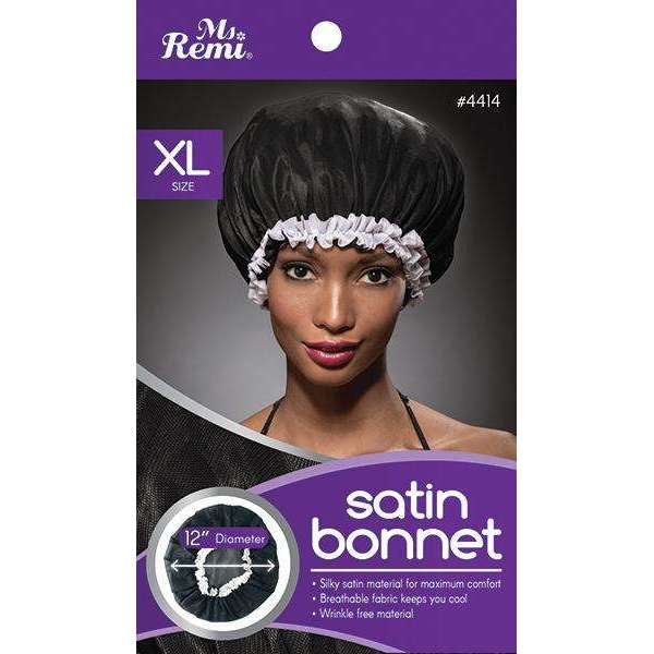 Ms. Remi Satin Bonnet XL Black #4414