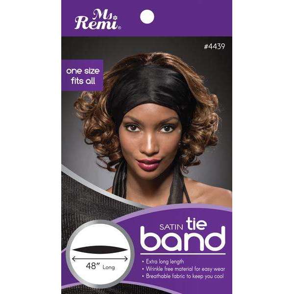 Ms. Remi Satin Tie Band Black #4439