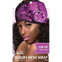 Ms. Remi Sequin Mesh Wrap Flip Up Purple & Gold #3668