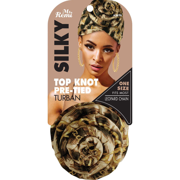 Ms. Remi Silky Top Knot Pre-Tied Turban Head Scarf -  Assorted #3678