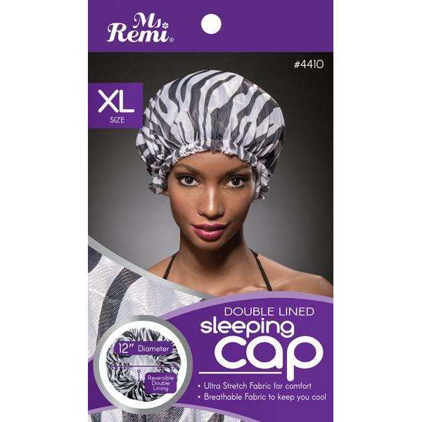 Ms. Remi Double Lined Sleeping Cap Extra Large Zebra Pattern #4410
