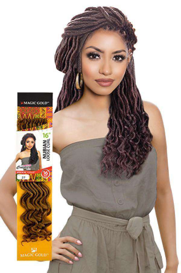 Magic Gold Synthetic Crochet Braid Nubian Loose Curly 16" - Deluxe Beauty Supply