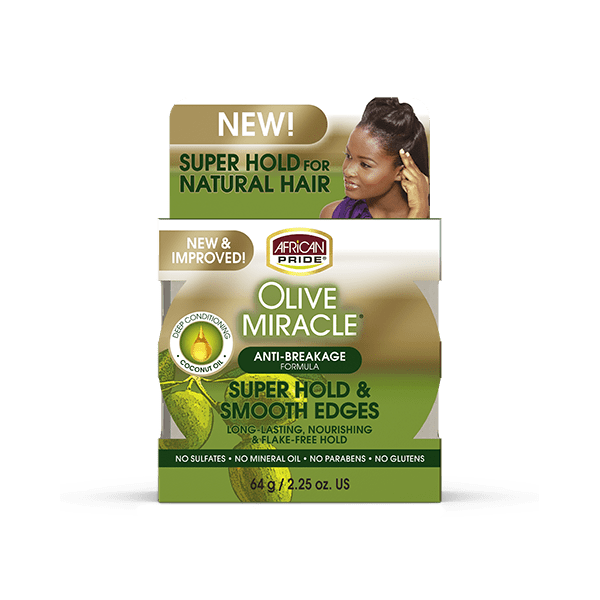 African Pride Olive Miracle Silky Smooth Edges 2.25oz - Deluxe Beauty Supply