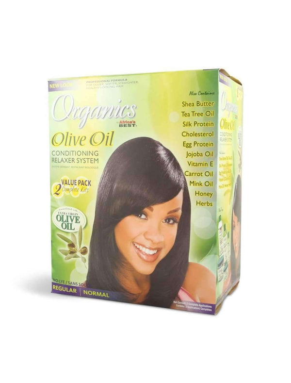 Africa's Best Organics Olive Oil Conditioning Relaxer System - 2 Kit Value Pack Regular - Deluxe Beauty Supply