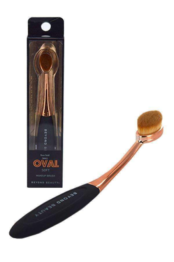 Rose Gold Oval Soft Makeup Brush - Small - Deluxe Beauty Supply