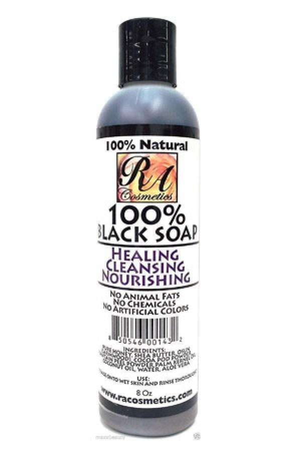 RA Cosmetics Liquid Black Soap 8oz - Deluxe Beauty Supply