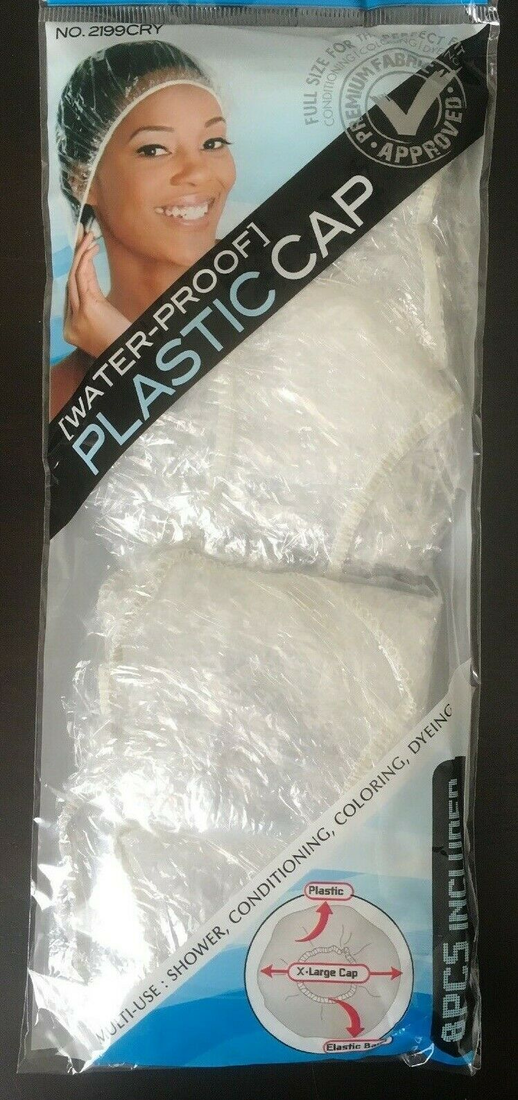 Magic Collection Water-Proof Plastic Cap 8pk- #2199 Clear - Deluxe Beauty Supply