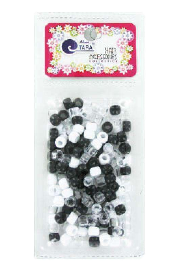 Tara Hair Beads -  Black, White & Clear Mix #72630 - Deluxe Beauty Supply