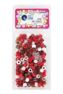 Tara Hair Beads -  Red, Brown & White Mix #72676 - Deluxe Beauty Supply