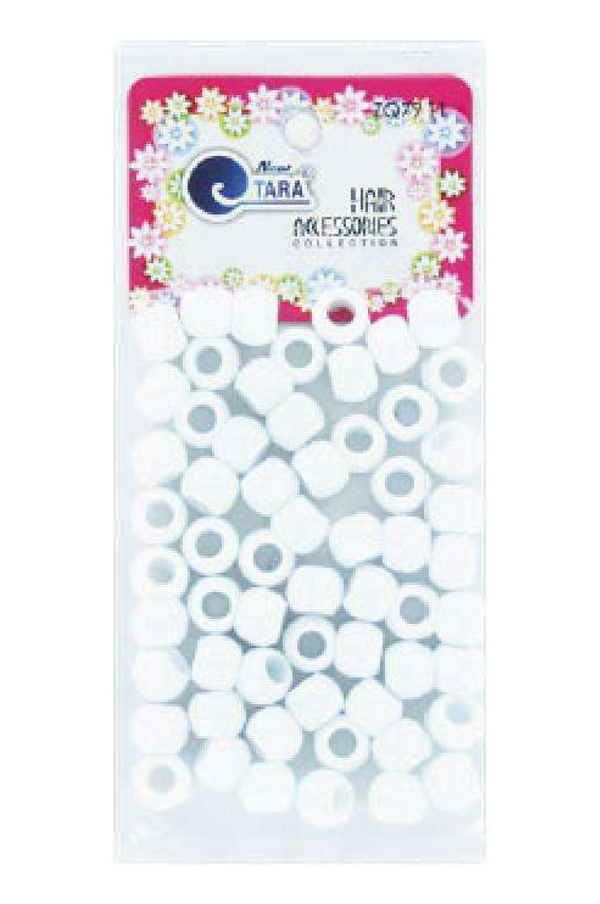 Tara Large Hair Beads - White #7911 - Deluxe Beauty Supply