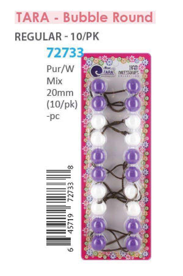 Tara Hair Baubles - Round #72733 Purple/White - Deluxe Beauty Supply