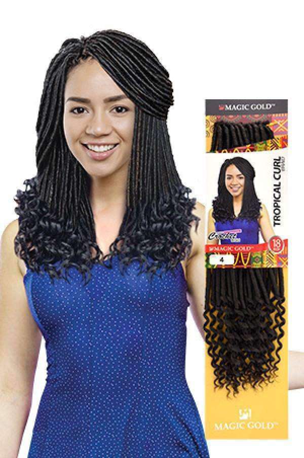 Magic Gold Synthetic Crochet Braid Tropical Curl 18" - Deluxe Beauty Supply