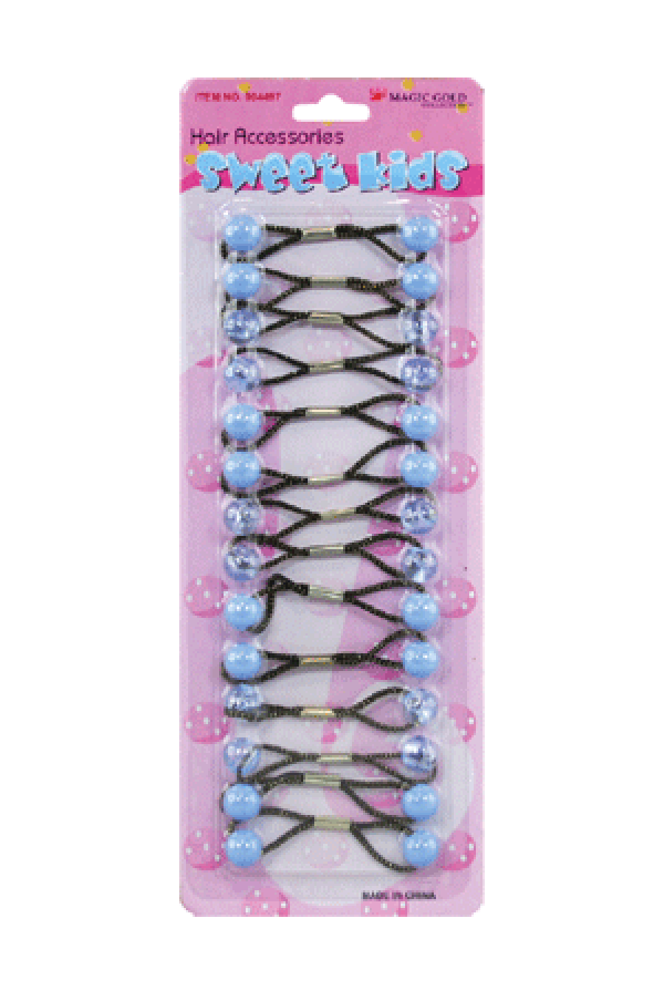 Magic Gold Hair Baubles - Round #XS14 Light Blue/Clear - Deluxe Beauty Supply