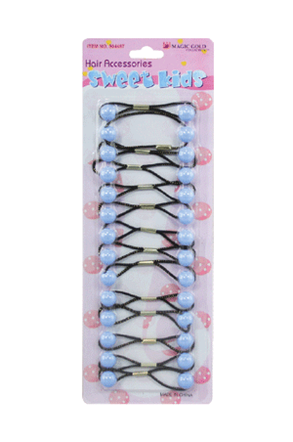 Magic Gold Hair Baubles - Round #XS7 Sky Blue - Deluxe Beauty Supply