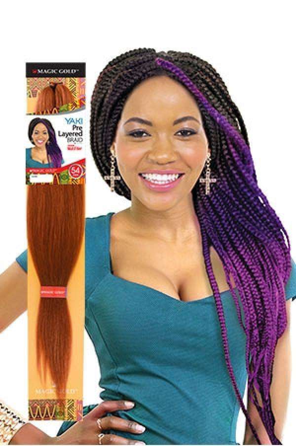 Magic Gold Synthetic Yaki Pre Layered Braid 54" - Deluxe Beauty Supply